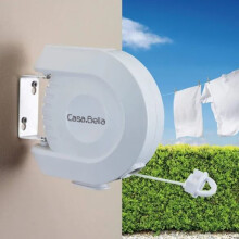 15m Reel Washing Line Auto Retractable Wall Mounted Indoor & Outdoor
