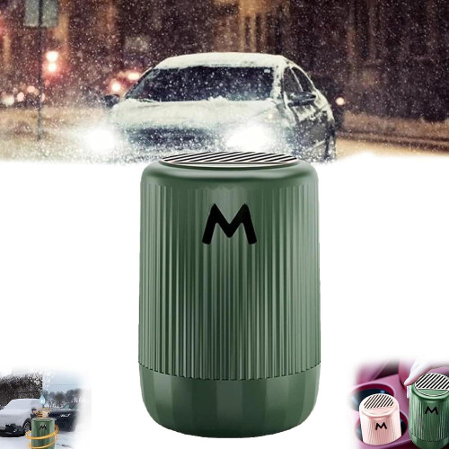 (Green) Vehicle Microwave Molecular Deicing Instrument,portable Vehicle-mounted Microwave Powerful Deicer, Solid Aromatherapy Deicing Cup