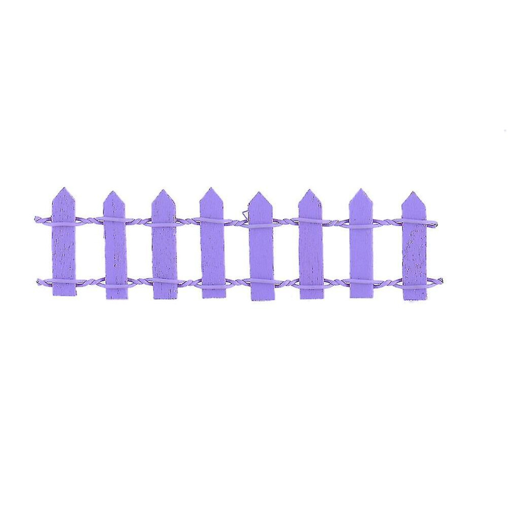(Purple Fence, One size) Mini Fairy Garden Miniature House Fence Craft Diy Micro Landscape Decor Gift - JXLGV-image-OPC-PG6SPY9-NEW