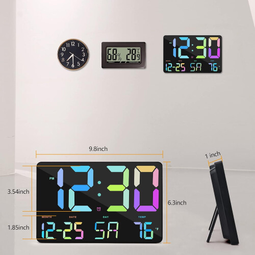 Large Display Digital Clock, 11.5 Inch Digital Wall Clock with Remote Control 2