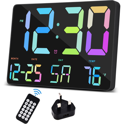 Large Display Digital Clock, 11.5 Inch Digital Wall Clock with Remote Control