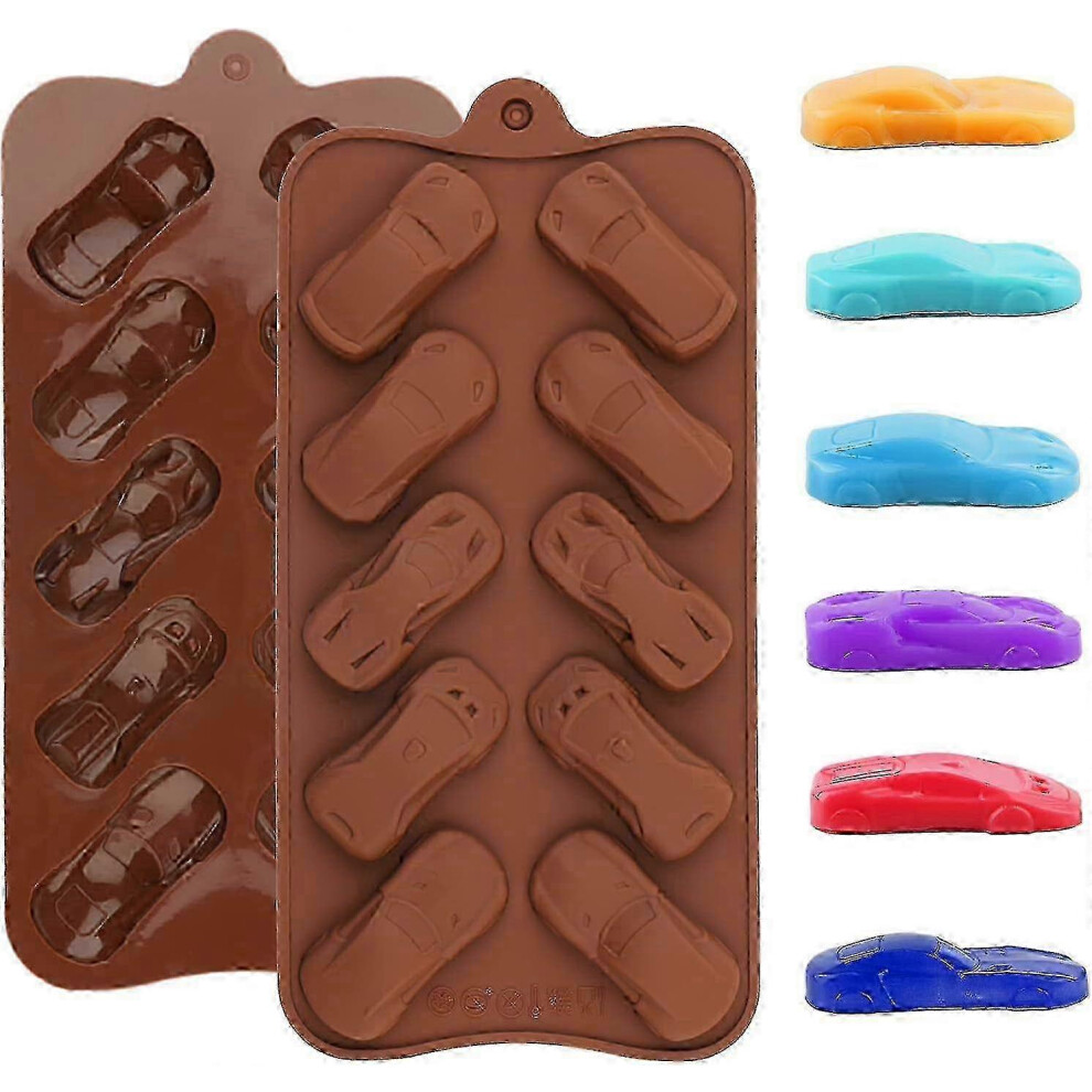 Silicone Car Chocolate Mold - Sports Car Silicone Mold for Cake Decorating, Jelly, Candy, Fondant, Resin - 2 Pieces