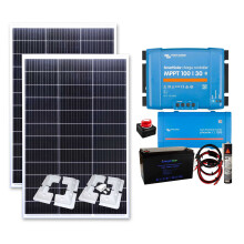 300w Solar Panel Kit MPPT Controller Lithium Inverter, Mounting Brackets,100Ah Lithium Battery,1200w Inverter,Isolation Switch,Cables, Adhesive
