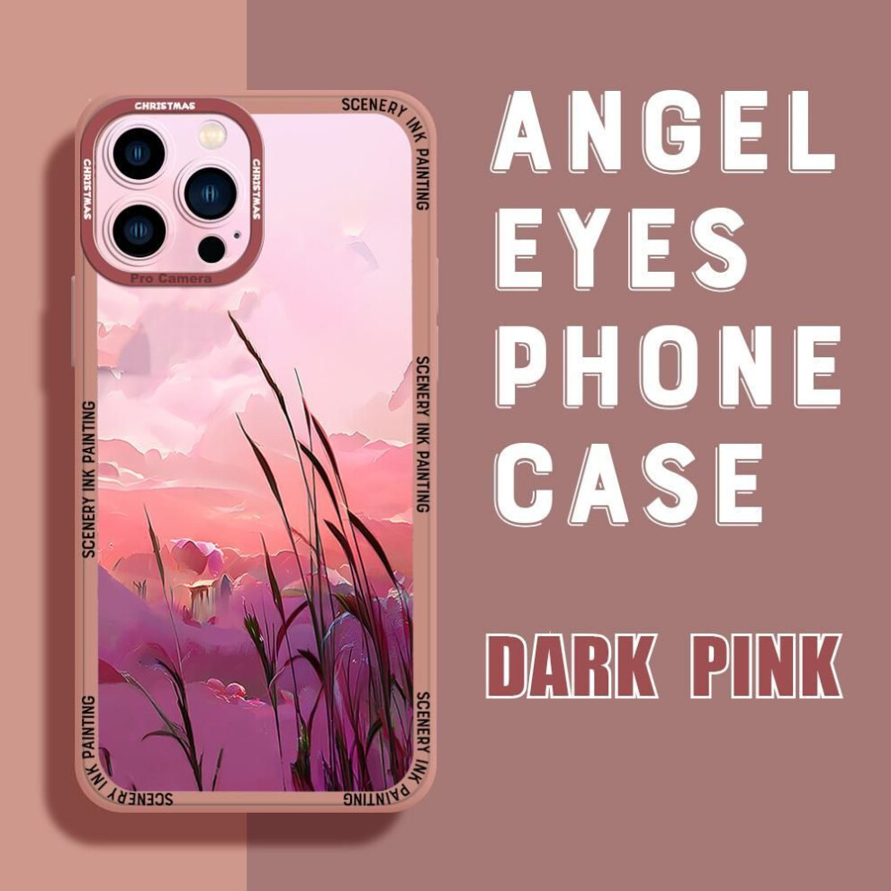 (dark pink, Samsung Galaxy Note10 Plus 5G/4G) Nature Scenery Square Frame Phone Case For Iphone 13 Pro 12 Mini 11 6 6s 7 8 Plus Samusng Vivo Soft Tpu Shockproof Cellphone Back Cover Cases