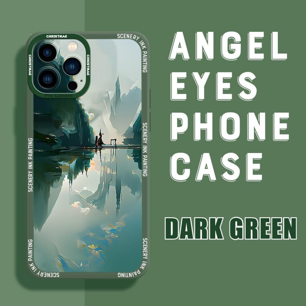 (army green, Samsung Galaxy S20) Nature Scenery Square Frame Phone Case For Iphone 13 Pro 12 Mini 11 6 6s 7 8 Plus Samusng Vivo Soft Tpu Shockproof Cellphone Back Cover Cases