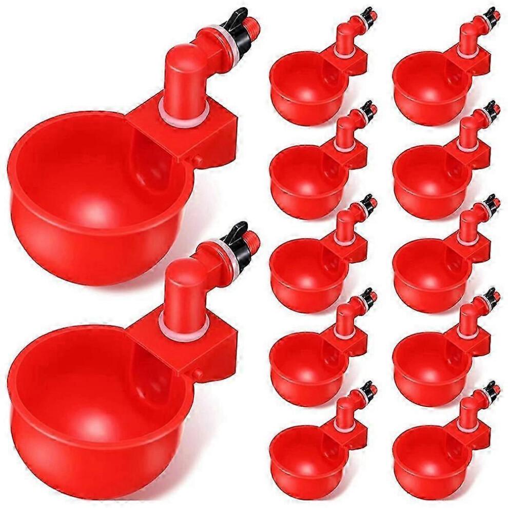 12PCS Chicken Watering Cup Automatic Filling Waterer Poultry Drinking Bowl Thread Watering Feeder