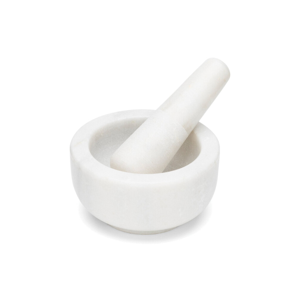 Fox Run Mortar and Pestle  Marble  White   4.75
