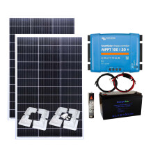 Victron 300w Solar Panel Kit MPPT Smart Controller Lithium BatteryMount with Mounting Brackets,100Ah Lithium Battery,Cables,Sikaflex Adhesive