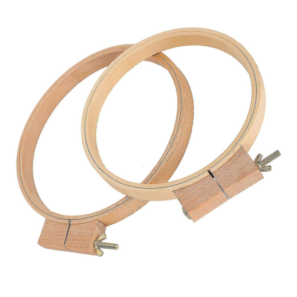 Oval Quilting Hoop Set 2Pcs Wooden Embroidery Frame Thick Cross Stitch Sewing Tools