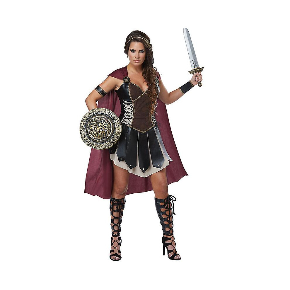 (XL) Halloween Xena Gladiator Cosplay Costume Female Spartan 300 Warrior Outfit Dress Roman Soldier Fancy Dress
