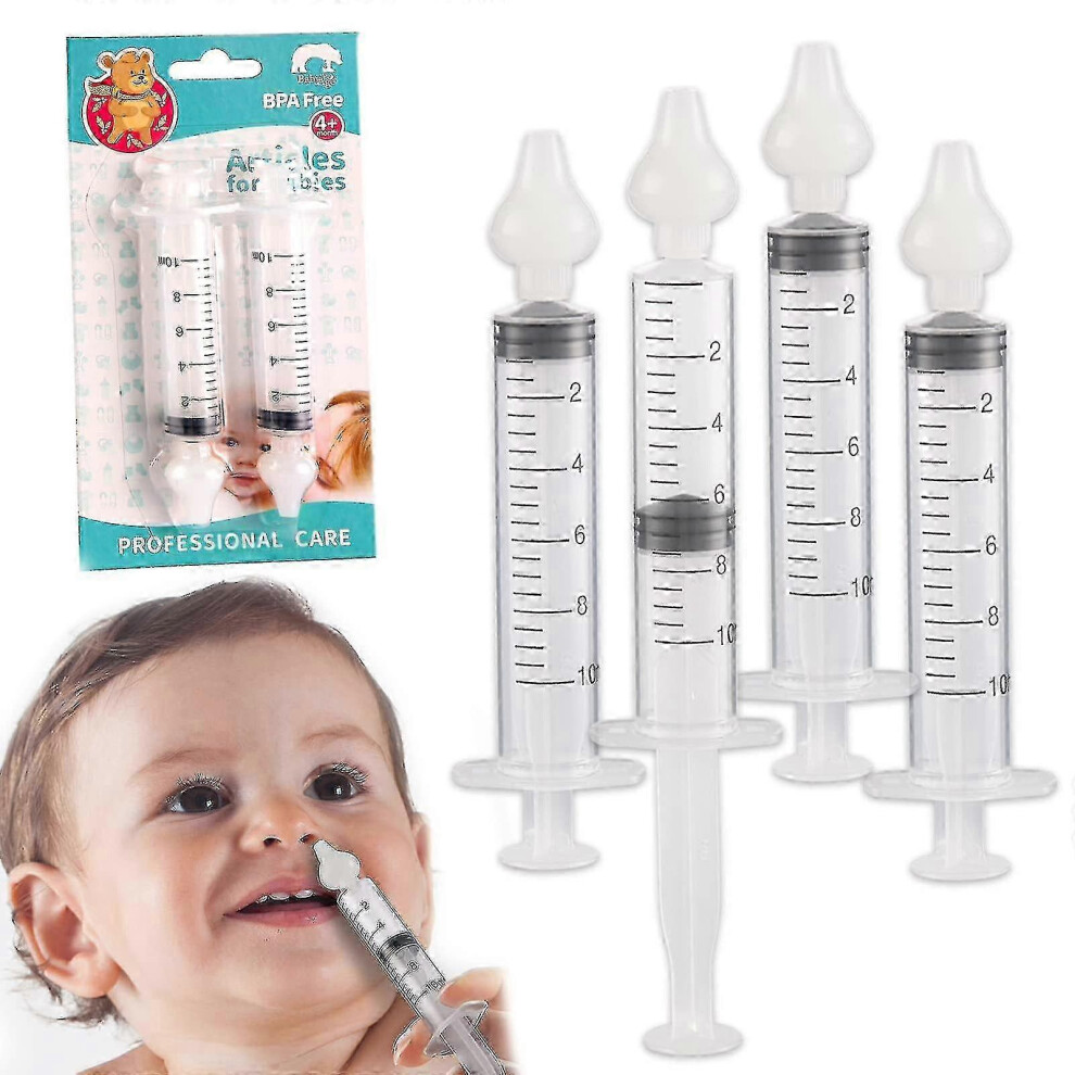 4pcs Nasal Syringe for Baby, Silicone Baby Nasal Aspirator Qucik Syringe Nose Cleaner Rinsing for Baby/infant/kid