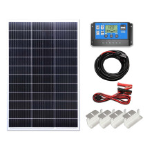 Lowenergie Mono Solar Panel Battery Charging Kit with Charger Controller & Mounting Bracket Set. (150w)