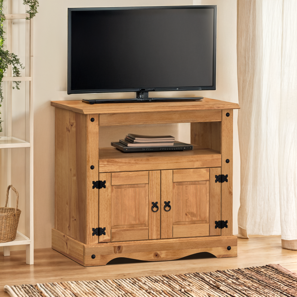 Corona Straight TV Unit Stand Living Room Furniture Solid Pine