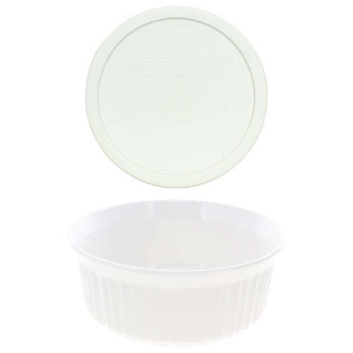 Corningware FS5 1.5qt Στρογγυλή Γαλλική Λευκή Κατσαρόλα με Καπάκι