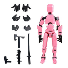 (Pink) Titan 13 Action Figures T13 Figure 3D Printed Multi-Jointed Movable Lucky 13 Action Figure Nova 13 Action Figure Dummy