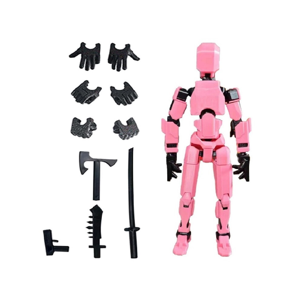 (Pink) Titan 13 Action Figures T13 Figure 3D Printed Multi-Jointed Movable Lucky 13 Action Figure Nova 13 Action Figure Dummy