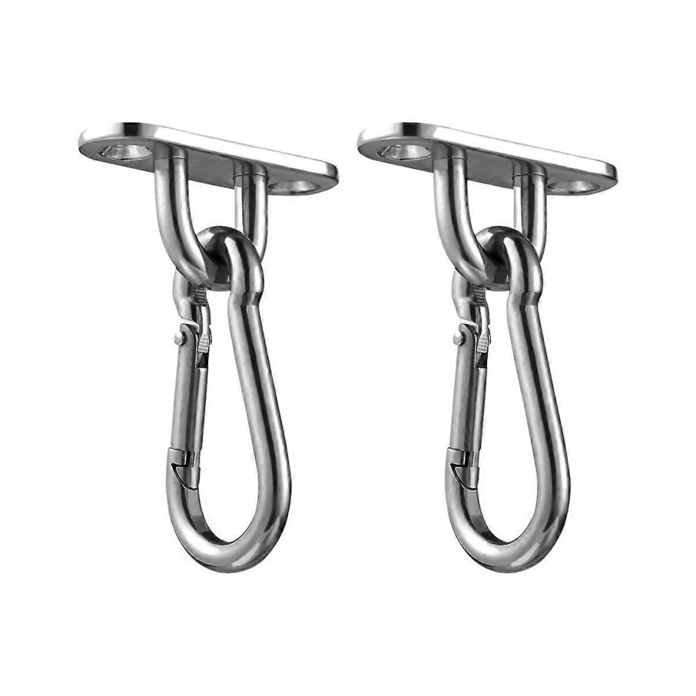 (As show, One size) TOYMYTOY 2 PCS M5 Ceiling Wall Mount Brackets Hammock Sandbag Yoga Hooks Turnbuckle Trapeze Fixed Hanger with 2 PCS Swing Hooks for Suspension Straps