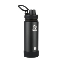 Takeya Actives 18 oz Vacuum Insulated Stainless Steel Water Bottle with Spout Lid  Premium Quality  Onyx