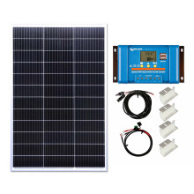 150w Solar Panel Kit Battery Charging PWM USB Controller Z Brackets with Mounting Brackets and Cables