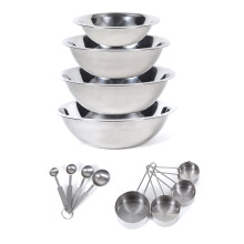 Set de amestecare din o?el inoxidabil pentru cucinaprime boluri de amestecare (1,5 3 4 ?i 5 sferturi) cani de masurare ?i linguri de masurare