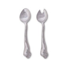 Arthur Court Modern Aluminum Salata care serve?te lingura ?i salata care serve?te servere de salata de furca Set Carmel Collection de 11 inci lun