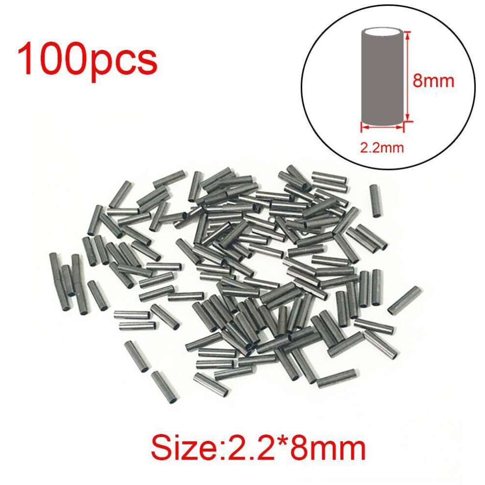 (2.2 x 8mm) Steel Round Copper High Quality Single Copper  Line Crimping Sleeves Fishing Wire Tube Crimp Sleeve