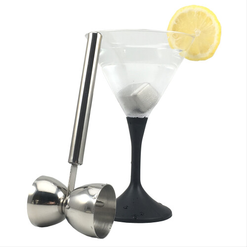 Διπλή Μεζούρα Cocktail από Ανοξείδωτο Ατσάλι με Χερούλι