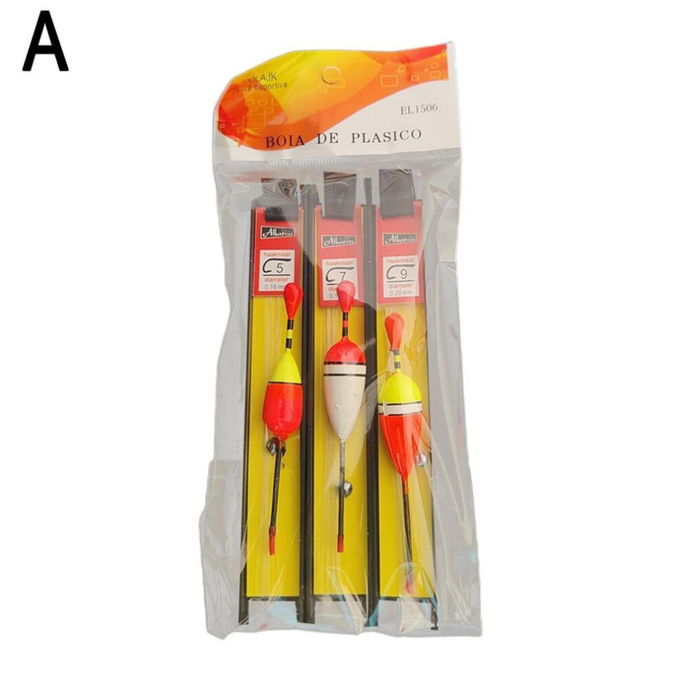 (A-1size) 3 Set Plastic Fishing Float Line Sinker For Various Fishing Target Species Fishing Environments P1g6