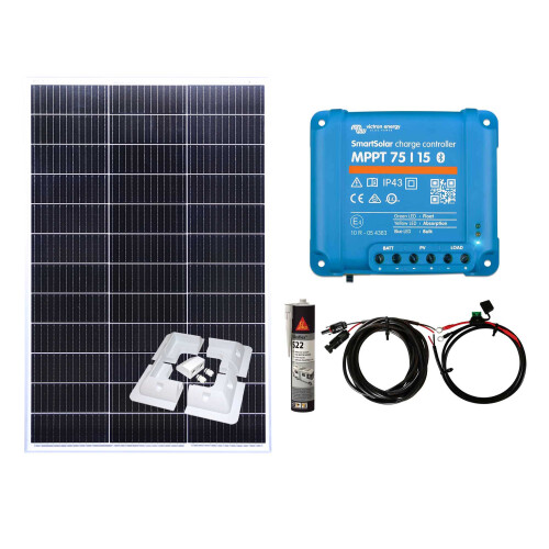 Lowenergie Victron 150w Mono Solar Panel Kit battery charging MPPT Controller brackets