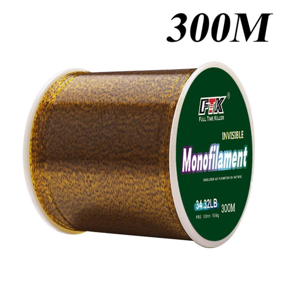 (yellow, 30.36LB-0.4mm) 300m Fluorocarbon Coating Fishing Line 0.20mm-0.60mm 7.15lb-45lb Carbon Fiber Leader Line Fishing Lure Wire Sinking Line Japan