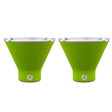 SNOWFOX Premium vakuumisoliertes Martiniglas-Set aus Edelstahl, 2 Stck, Martinis bleiben eiskalt, ohne Stiel, Cocktailglser, elegantes Zuhause, unt