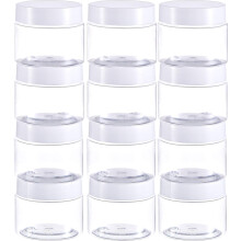 12 Pacote pequenos recipientes pl   sticos com tampas de pl   stico transparente Favor de frascos de armazenamento largura para produtos de beleza (2