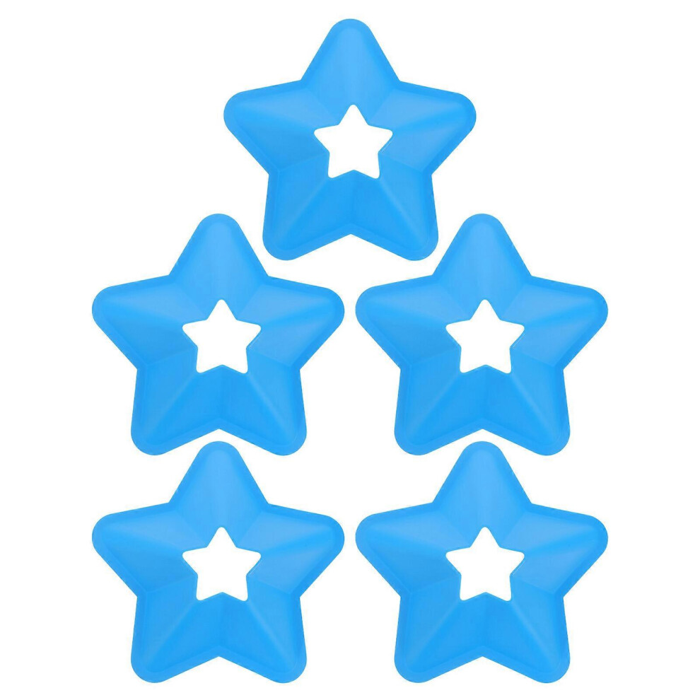 Kricely (Blue, One Size) 5Pcs Bright Soccer Cones Football Training Sign Plates Portable Soccer Disc Cones Football Supplies