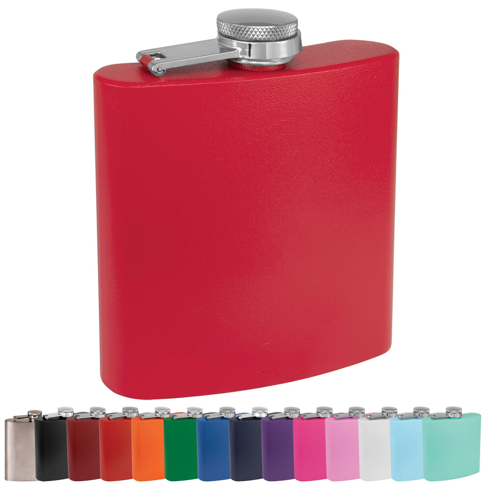 Clear Water Home Goods - 6 Oz Gepoedercoat Roestvrijstalen Heupfles - Bruiloftsfeest - Bruidsjonker - Bruidsmeisje (Matrood, 1)-image