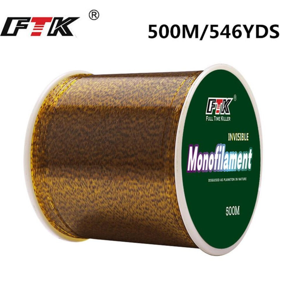 (gold, 11.86LB-0.26mm) 500m Fluorocarbon Coating Fishing Line 0.14mm-0.50mm 4.13lb-45lb Carbon Fiber Leader Line Fishing Lure Wire Sinking Line Japan