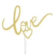 FLAIRS New York Happy Birthday Decorations Cake Toppers Party Party (Gold Glitter Love Heart)