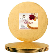 Cake S.O.S. 10 """" Guldrunde tynd tromme 1/4 """" 25 t?lling