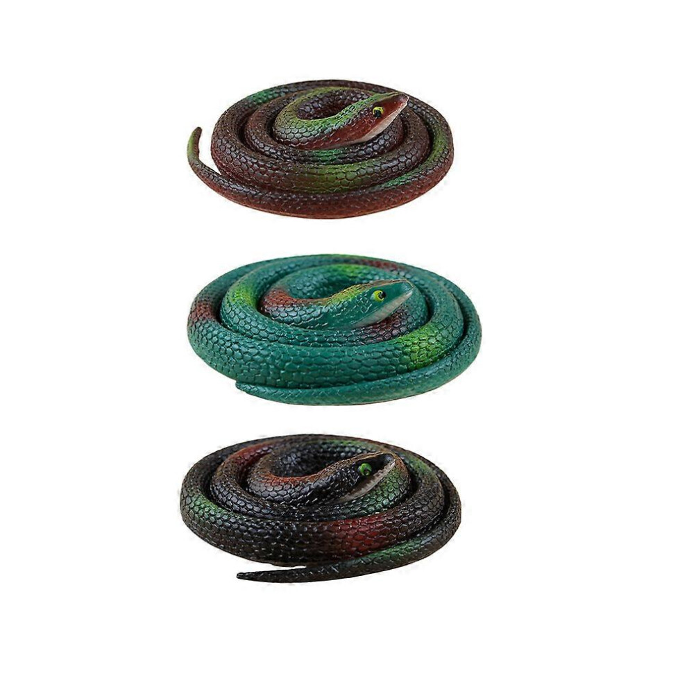 Kricely (As Shown, One Size) 6Pcs Lifelike Artificial Snake Rubber Snakes Simulation Snake Playthings Eco-Friendly Tricky Snake Toys Novel Tricky Toys (Red+Ye Red