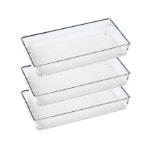 Balenie 3 priehladn   ch plastov   ch organiz   rov do z   suviek, t   cok na pr   bory, riad a l   cidl   , 30,5 cm x 15,2 cm