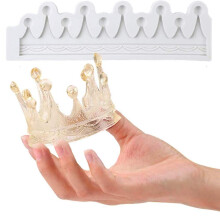 3D CIRCLE CROWN Fondant Mold Crown Silicon Sugarcraft Mucegai Fondant Tort tort Topper Topper Instrumente de decorare Gumpaste Mold de lut polime