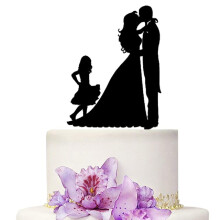 Yami Cocu Tort de nunta Toppers Mireasa ?i mire cu feti?a decora?iuni de nunta pentru familie rustica