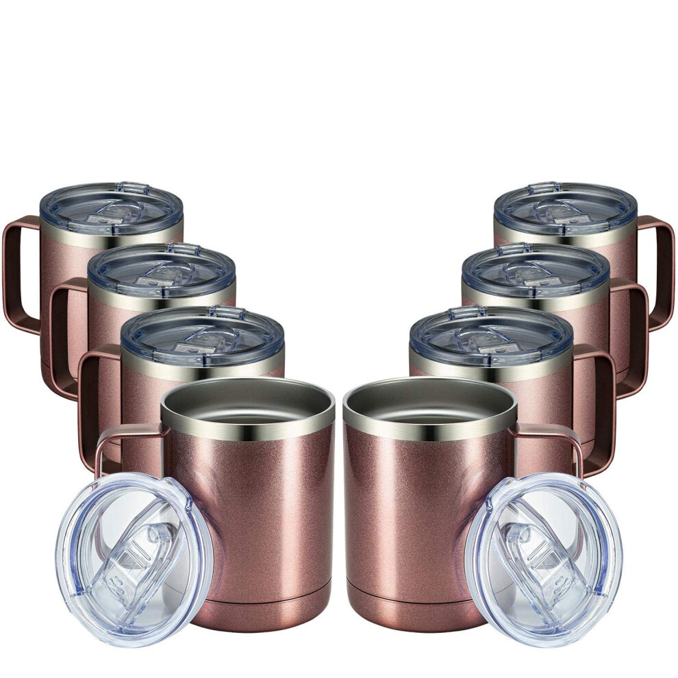 Tazza Da Caff Meway Da 12 Once Con Manico, Confezione Da 8, In Acciaio Inossidabile Isolato-image