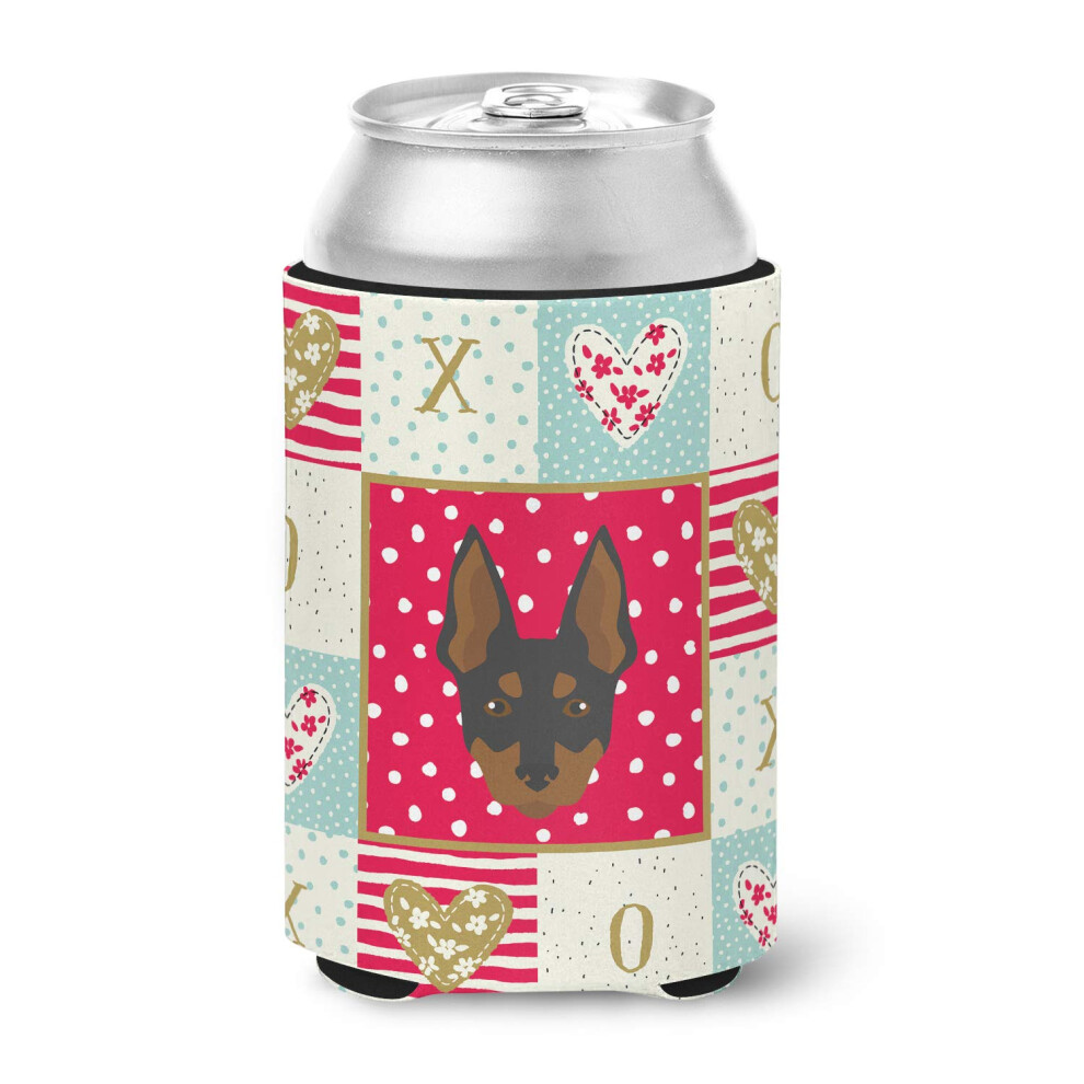 Carolines Treasures CK5198CC English Toy Terrier Love Can Ou Bottle Hugger Red Cooler Housse De Boisson Lavable Et Pliable Bevera-image