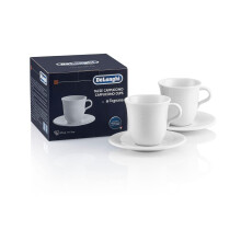 DeLonghi DLSc309 Porcelain cappuccino cup & Saucer, Set of 2
