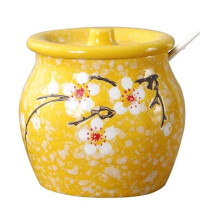 Cer   mica japonesa con forma de flor, azucarero, condimento, tarro para guardar sal