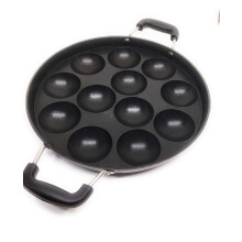 G&D 12-Håls Appam Maker Rostfritt Stål Locket Paniyaram Panna Nonstick