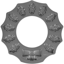 Wilton Holly Wreath Shaped NonStick Cookie Pan 12Cavity