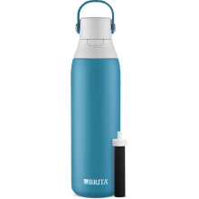 Brita Insulated Filtered Water Bottle with Straw Reusable Stainless Steel Metal Blue Jay 20 Ounce