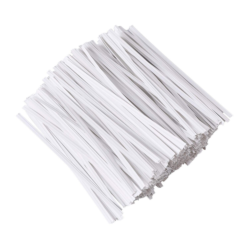 500 stuks 5"" witte papieren twistbinders herbruikbare broodbinders voor feestcel