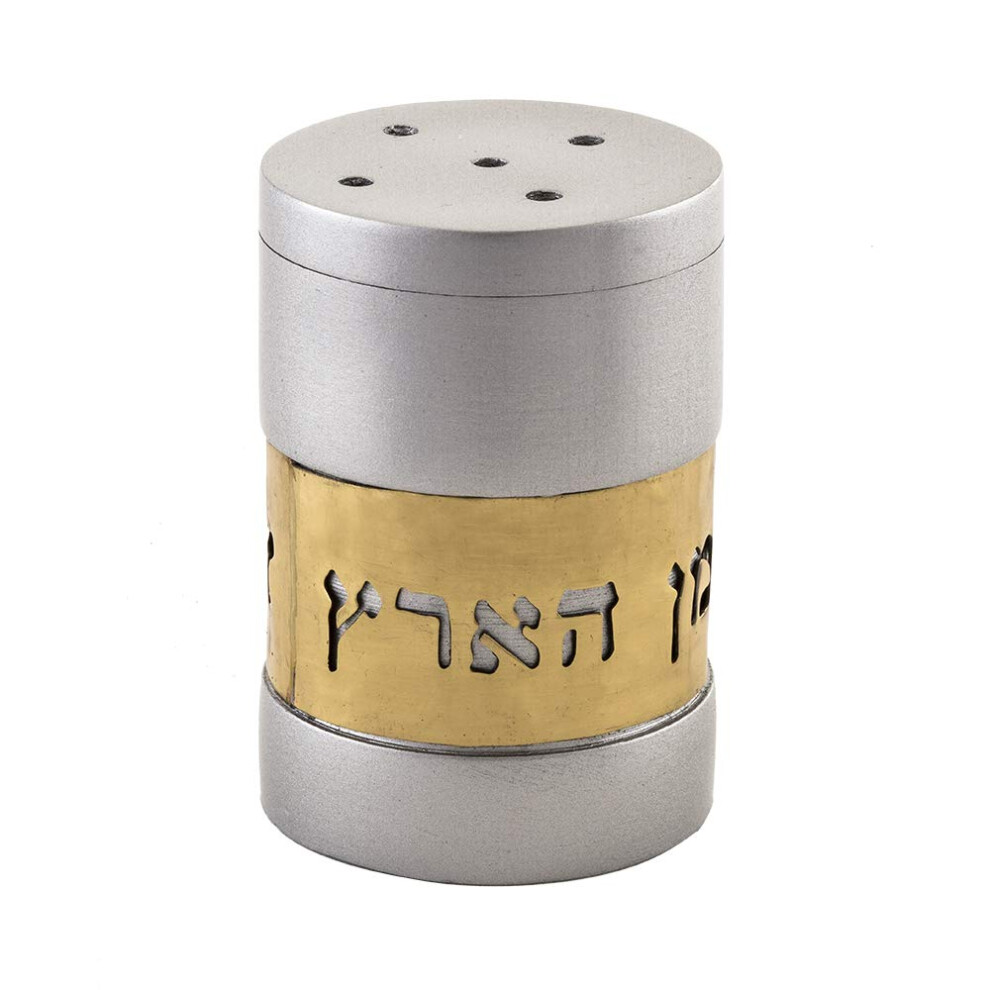 Yair Emanuel Hamotzi Lechem Salt Shaker Anodized Aluminum Holy Land Judaica Gift Grey SAG5